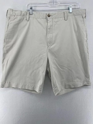 Pantalones Cortos Chinos Para Hombre Polo Clásicos Frente Plano Caqui Elastizados Talla 40 Entrepierna 9" Foto 1 de 4