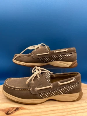 Sperry Boat Shoes Womens 5.5 M Brown Polka Dot Leather Loafer Casual STS90818 - Image 1 of 4