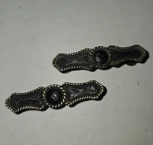 VOGT Sterling Conchos 2" Pair Screwback Horse Halter Tack Hat Belt Mexico Vtg - Picture 1 of 15