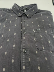 Volcom Dark Gray Mens Large Modern Fit Casual Dress Shirt - Picture 1 of 2