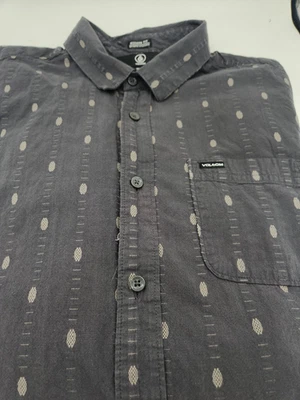 Volcom Dark Gray Mens Large Modern Fit Casual Dress Shirt - Image 1 of 2