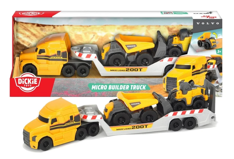 Camión micro constructor Dickie Toys camión camión Mack con camión volquete y cargador frontal Foto 1 de 1