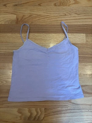 Cami lavanda pastel Y2K con correas ajustables + sujetador incorporado.  talla pequeña/mediana Foto 1 de 4