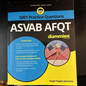 ASVAB AFQT: 1,001 Practice Questions For Dummies - paperback Papple Johnston... - Picture 1 of 3