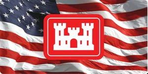 U.S. Army Corp Of Engineers On U.S. Flag #2 Photo License Plate - Picture 1 of 1
