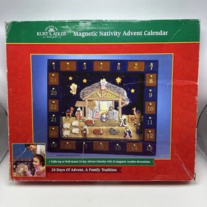 Kurt Adler Wooden Nativity Advent Calendar With  Magnetic Pieces Christmas Read - Picture 1 of 12