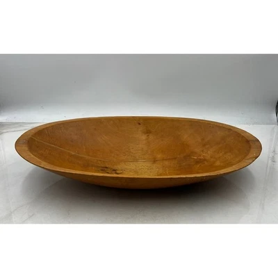 Tazón grande de madera rústico de colección para servir tazón de masa granja cocina decoración Foto 1 de 4