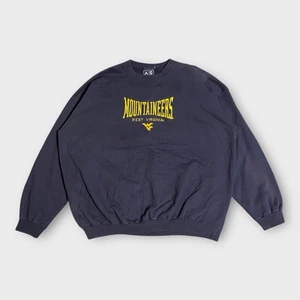 Felpa West Virginia Mountaineers uomo XL maglione girocollo WVU retrò cucito - Foto 1 di 18