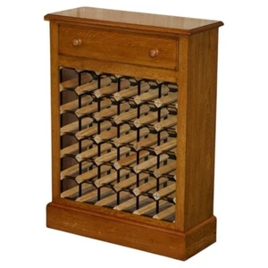 LOVELY RECLAIMED POLLARD OAK 36 BOTTLE WINE CHAMPAGNE RACK SIDEBOARD WITH DRAWER - Picture 1 of 19