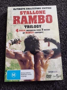 Rambo Trilogy 4 Disc Set DVD Sylvester Stallone First Blood Rambo 1 2 3 VERY GD - Picture 1 of 2