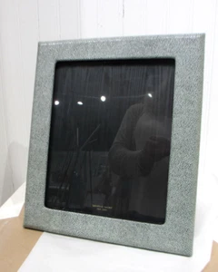 Leather Frame Holds 8x10" Image Graphic Image America Shagreen Embossed Gray - Picture 1 of 7