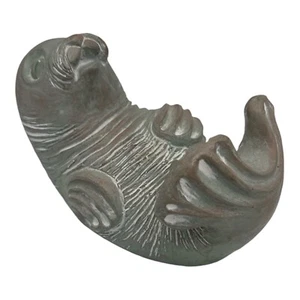 Vintage Isabel Bloom Walrus Seal On Back Concrete Statue Figurine 1986 - Picture 1 of 7