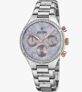 Orologio Festina Donna Acciaio Cronografo Cristalli Carta da Zucchero _F20401-3 - Foto 1 di 2