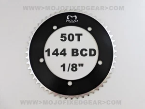 Plato de engranaje fijo MOJO 50T - 144 BCD Track Fixie velocidad única 1/8" - NEGRO - Imagen 1 de 3