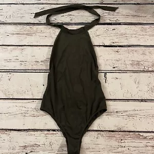 Blue Life One Piece Swimsuit Size Small Green Faux Suede Rare Women’s - Picture 1 of 10