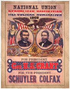 SUPER RARE 1868 Presidential Print ULYSSES S. GRANT Photoprint Restoration 11x14 - Picture 1 of 1