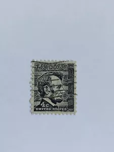 Briefmarke US Postage 4c, Abraham Lincoln, Black-weiß, gestempelt, guter Zustand - Bild 1 von 4