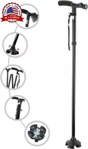 Walking Cane for Men & Women Walking Stick for Seniors Folding Canes Quad Can... - Picture 1 of 9