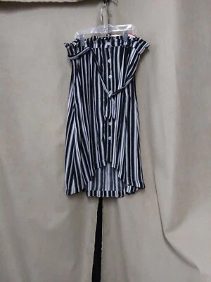 Falda Justice Girls Rayas Blancas y Negras Talla 18 Cinturón Desmontable Be Con Etiquetas Foto 1 de 4