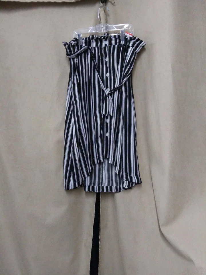 Falda Justice Girls Rayas Blancas y Negras Talla 18 Cinturón Desmontable Be Con Etiquetas Foto 1 de 4