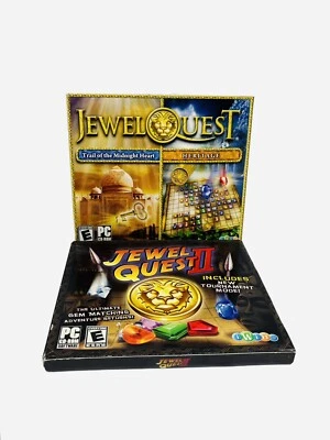 Jewel Quest II & Mysteries 2 PC CD-ROM iWin Match 3 Puzzle Computer Games Retro - Image 1 of 4