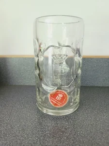 Vintage Hofbrauhaus Munchen Glanegger German 1L large Glass Beer Stein Mug - Picture 1 of 8