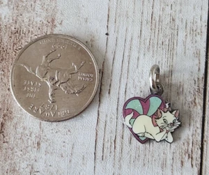 Disney Aristocats Marie Swirl Heart Add On Charm Bracelet Necklace - Picture 1 of 2
