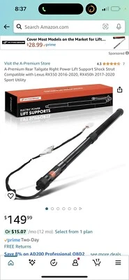 Tailgate Power Lift Support Shock Compatible with Lexus RX350 2016-2020/rx450h - Image 1 of 2