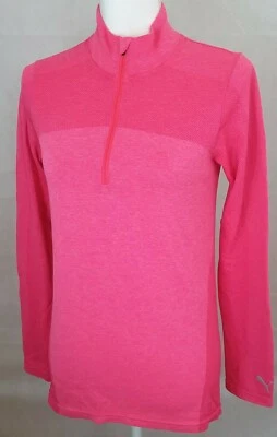 Puma zip Pullover seamless shirt womens small pink EUC  - Image 1 of 4
