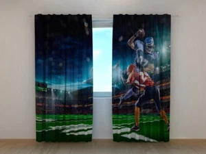 Curtain American Football in the Stadium Wellmira Window Printed 3D Sport Motif - Picture 1 of 9