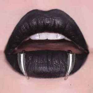 Fake Vampir Lippenpiercing Lippenring Edelstahl Piercing Kein Loch nötig silber - Bild 1 von 8