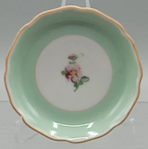 Miniature Nymphenburg Mini Saucer Plate Purple Flower Green 2.75" Vtg Germany - Picture 1 of 5