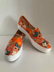 Keds Rifle Paper Co Women Triple Decker Slip-On Canvas Sneakers Shoes Floral 9 - Picture 1 of 14