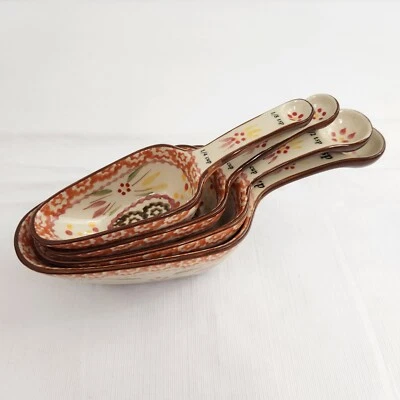 Temptations Old World Fallfetti Measuring Cups Spoons Nesting Set of 4 Browns - Image 1 of 4