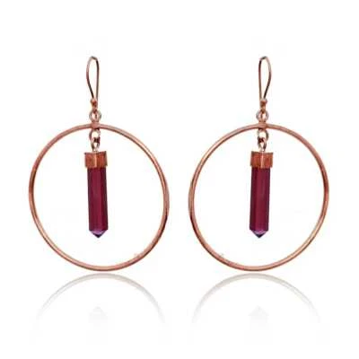 Pendiente colgante lápiz amatista en punta natural piedras preciosas hecho a mano joyería de moda Foto 1 de 4