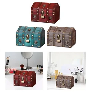 Box Wood with Lock with Hinged Lid Design for Women Handmade Lockable Decorative - Picture 1 of 18
