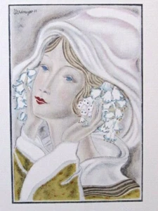 Jean Grangier Mars Gazette Bon Ton 1924 Pl. 33 Art Deco Portrait Mädchen - Bild 1 von 4