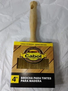 Cabot 4inch Wood Stain Brush/Paint Brush Blended Bristles, Threaded Handle - Picture 1 of 3