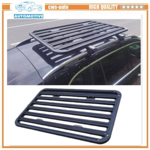 UNIVERSAL CAR ROOF RACK BASKET TRAY LUGGAGE CARGO CARRIER ALUMINIUM BLACK - Picture 1 of 11