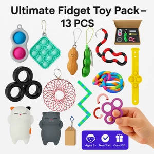 Fidget Toys Set Sensory Tool Bundle Stress Relief Hand Popit Bubble ADHD Toy Set - Picture 1 of 35