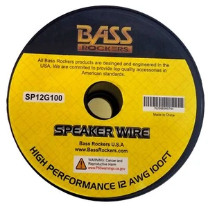 True 12 Ga Gauge AWG 100' Ft Feet Spool Audio Speaker Wire Clear Car Home Cable - Picture 1 of 5