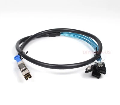 Mini External SAS HD SFF-8644 to 4 X SATA High-Performance Cable 12/gb 1 Meter - Image 1 of 4