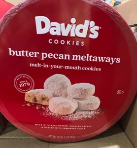 David's Cookies Butter Pekannuss Meltaways 32 oz Dose koscher Urlaub 2025 Geschenk 5/2026 - Bild 1 von 6