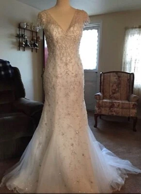 New Diamond White Silver Accent Bridal Gown by Maggie Sottero - Image 1 of 4