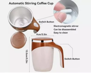 Automatic Magnetic Self Mixing Coffee Milk Cup Auto Stirring Mug USA** - Picture 1 of 8