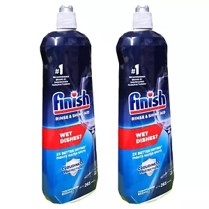 2 x 800mL Finish Rinse & Shine Aid Dishwashing Drying Liquid Prevents Water Spot - Picture 1 of 8