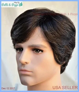 Men's Wig Color 34 Dark Brown with 5% Grey New Man Wig Men 1267 - Picture 1 of 12
