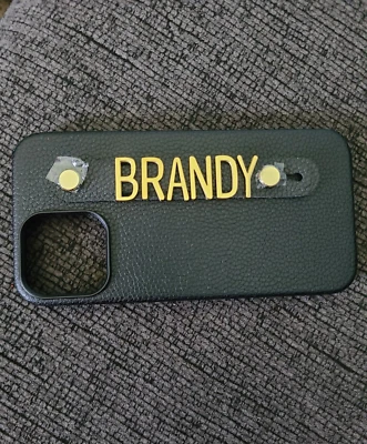 iPhone 14 Pro and Pro Max Personlized Phone Case with Strap and Gold Letters - Image 1 of 2