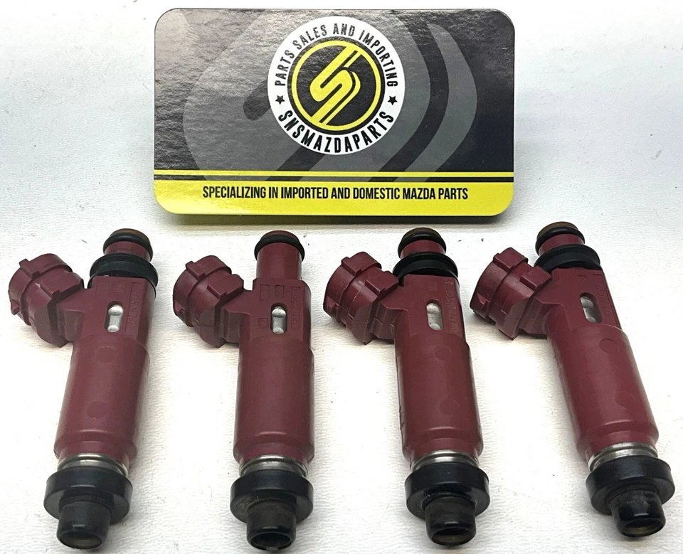 99-00 Mazda Miata MX5 MX-5 OEM NB1 1.8 Fuel Injector Set of 4 USED Red 1999-2000 - Image 1 of 1