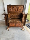 Hand-Carved Asian Bar Cabinet – Antique Chinese Export Liquor Chest – Solid Wood